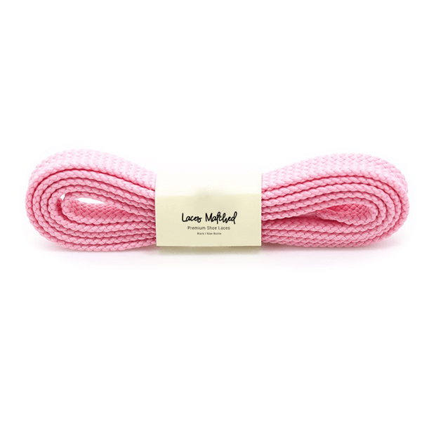 Pale pink flat shoelace